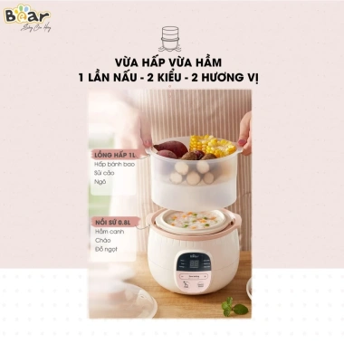 Combo Nồi nấu chậm + Chưng yến SUBE001 + Máy xay ăn dặm rau củ - BH 18 tháng, Giá ưu đãi 1.128.000 VNĐ
