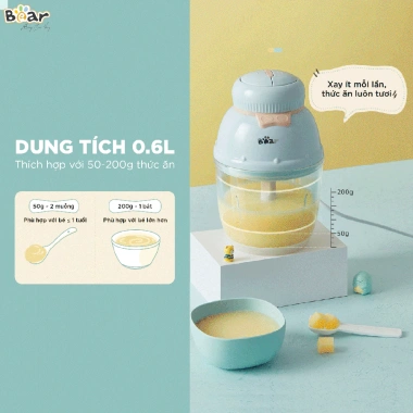 Combo Nồi Nấu Cháo Chậm Bear 4H10E 1L + Máy Xay Ăn Dặm B06V1 0,6L - 1.249.000₫ 7 Combo Nồi Nấu Cháo Chậm Bear 4H10E 1L + Máy Xay Ăn Dặm B06V1 0,6L - 1.249.000₫ 7