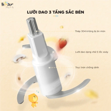 Combo Nồi Nấu Cháo Chậm Bear 4H10E 1L + Máy Xay Ăn Dặm B06V1 0,6L - 1.249.000₫