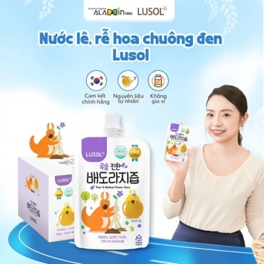 Combo nước ép lê + rễ hoa chuông đen nguyên chất Lusol cho bé 6 tháng - Giá ưu đãi 310.000 VND Combo nước ép lê + rễ hoa chuông đen nguyên chất Lusol cho bé 6 tháng - Giá ưu đãi 310.000 VND