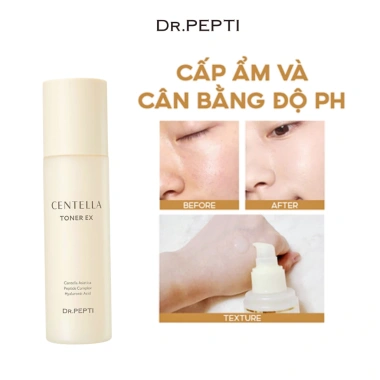 Combo Nước Hoa Hồng + Kem Dưỡng DR.PEPTI Centella Cấp Ẩm 180ml+70ml - 830.000₫ 2