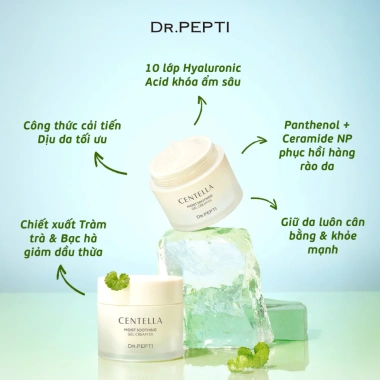 Combo Nước Hoa Hồng + Kem Dưỡng DR.PEPTI Centella Cấp Ẩm 180ml+70ml - 830.000₫ 4