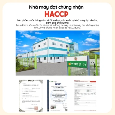 Combo Nước hồng sâm HiDino ARAM FARM cho bé 1 tuổi, hồng sâm 6 năm tuổi đề kháng, chỉ 92.000₫ 6 Combo Nước hồng sâm HiDino ARAM FARM cho bé 1 tuổi, hồng sâm 6 năm tuổi đề kháng, chỉ 92.000₫ 6