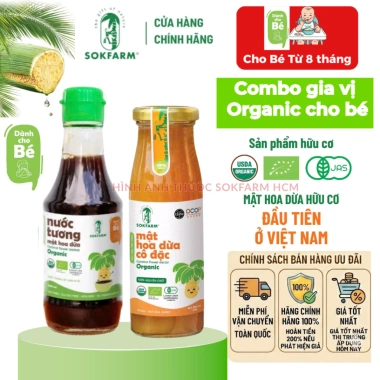 Combo Nước Tương + Mật Hoa Dừa Organic Sokfarm cho bé không chất bảo quản không gluten an toàn 148.000 Combo Nước Tương + Mật Hoa Dừa Organic Sokfarm cho bé không chất bảo quản không gluten an toàn 148.000