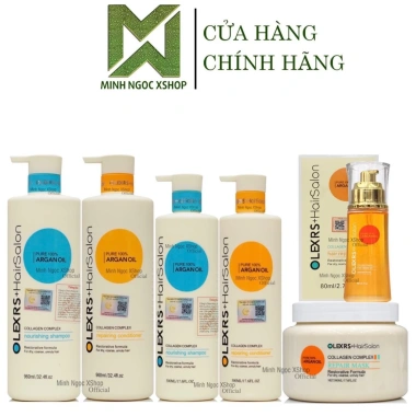 Combo Olexrs Hair Salon Collagen 80-500-960ml: Dầu gội xả, kem ủ, dầu dưỡng phục hồi chống rụng - Giá chỉ 175.000₫