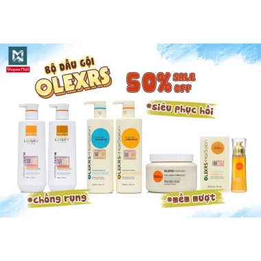 Combo Olexrs Hair Salon Collagen 80-500-960ml: Dầu gội xả, kem ủ, dầu dưỡng phục hồi chống rụng - Giá chỉ 175.000₫