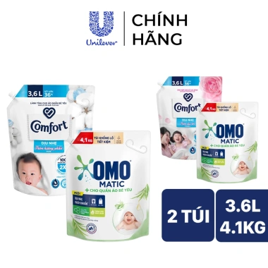 Combo Omo Matic 4,1kg + Comfort Xả Vải 3,6L - Giặt sạch bé yêu, giảm tới 21% 2 Combo Omo Matic 4,1kg + Comfort Xả Vải 3,6L - Giặt sạch bé yêu, giảm tới 21% 2