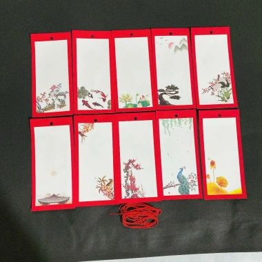 Combo Phôi Thẻ Thư Pháp và Liễn Mini Thư Pháp - Treo Cành Mai Đào Tết, 13.000đ 4