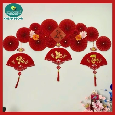 Combo Phụ Kiện Quạt Giấy Trang Trí Nhà Cửa Ngày Tết 2.026 - Giảm Giá 235.000₫