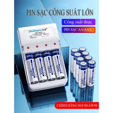 Combo Pin sạc AA AAA Doublepow chính hãng - Giá 43.000, tiết kiệm năng lượng