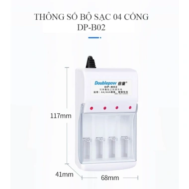 Combo Pin sạc AA AAA Doublepow chính hãng - Giá 43.000, tiết kiệm năng lượng