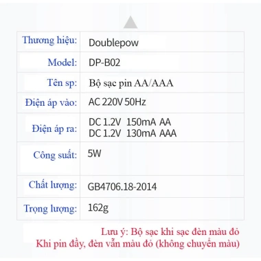 Combo Pin sạc AA AAA Doublepow chính hãng - Giá 43.000, tiết kiệm năng lượng 7 Combo Pin sạc AA AAA Doublepow chính hãng - Giá 43.000, tiết kiệm năng lượng 7