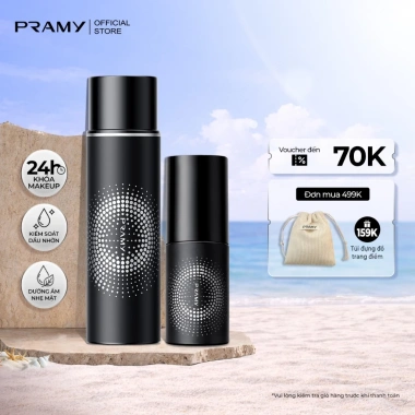 Combo Pramy Xịt Cố Định + Lớp Nền Cấp Ẩm Kiềm Dầu - Phù hợp mọi da, chỉ 219.000₫