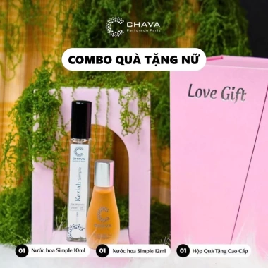 Combo Quà Tặng Nữ Tinh Dầu Lăn - CHAVA Simple 12ml và 5 Lọ Mini 10ml Giá 481.000 VND