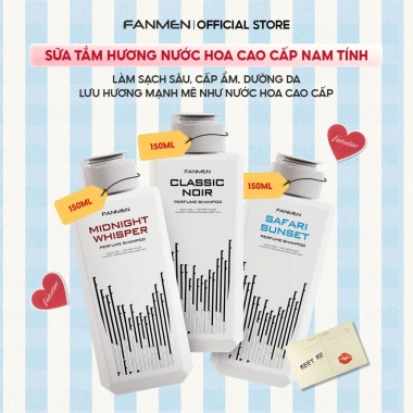 Combo Quà Tặng Valentine Fanmen - 3 Sữa tắm 150ml + 3 Nước hoa nam 10ml - Giá 379k 4