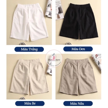 Combo quần đùi kaki nữ ống rộng mùa hè siêu mát 79.000đ Thanh Tâm Boutique