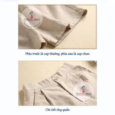 Combo quần đùi kaki nữ ống rộng mùa hè siêu mát 79.000đ Thanh Tâm Boutique 3