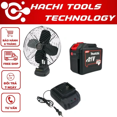Combo Quạt 8inch Pin 20Cell Lồng Sắt, Cánh Sắt, 2 Chế Độ Gió - Rất Mát, Gọn Nhỏ, Giá 595k
