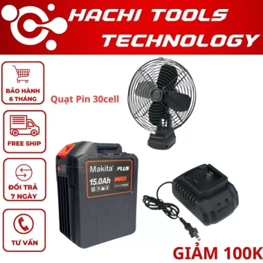 Combo Quạt Pin 30cell 8inch Lồng Sắt Chân Pin Phổ Thông - Giá 638.000đ