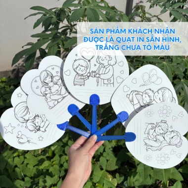 Combo quạt tô màu 20/10 20/11 8/3 - Quà tặng cho bé, dụng cụ thủ công 41.900₫