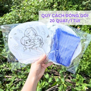 Combo quạt tô màu 20/10 20/11 8/3 - Quà tặng cho bé, dụng cụ thủ công 41.900₫