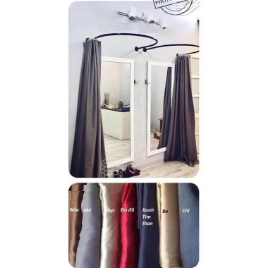 Combo Quây Rèm Thử Đồ Shop Thời Trang - 1 Khung + 1 Rèm Giá 110k Giảm Sốc