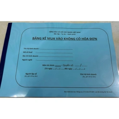 Combo quyển ghi chép doanh thu nhóm 1 S1a + bảng kê 01 mua vào không hoá đơn - Giá ưu đãi 89.000
