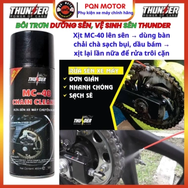 Combo Rửa Sên + Dưỡng Sên Thunder Chain Lube 400ml + Bàn Chải 3D - Làm sạch, bôi trơn cao cấp, giá 58.080đ