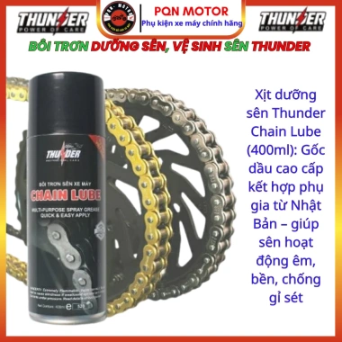Combo Rửa Sên + Dưỡng Sên Thunder Chain Lube 400ml + Bàn Chải 3D - Làm sạch, bôi trơn cao cấp, giá 58.080đ