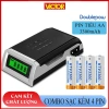 Combo Sạc LCD Thông Minh Tự Ngắt 04 Pin AA 3.300mAh Doublepow Hãng Giá 278.000 VND