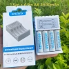 Combo sạc nhanh tự ngắt 1 sạc + 4 pin AA 4.600mAh Enemax - Dung lượng cao, sạc dự phòng mic hát, giảm 20% 2