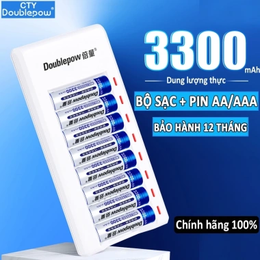 Combo sạc pin 8 viên 1.2V AA/AAA chính hãng - Dùng cho remote, mic không dây, đồ chơi - 96.000₫