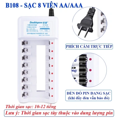 Combo sạc pin 8 viên 1.2V AA/AAA chính hãng - Dùng cho remote, mic không dây, đồ chơi - 96.000₫ 10 Combo sạc pin 8 viên 1.2V AA/AAA chính hãng - Dùng cho remote, mic không dây, đồ chơi - 96.000₫ 10