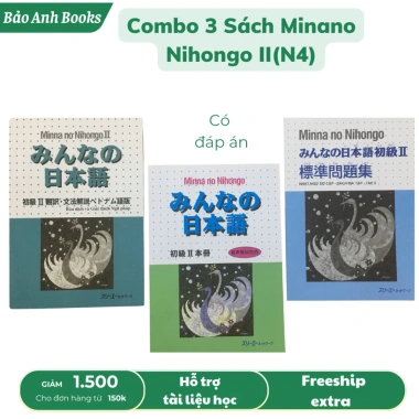 Combo Sách Minna No Nihongo Sơ Cấp 2 N4 - Bộ 3 Cuốn Giá ưu đãi 49.000 VND