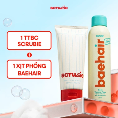 Combo Scrubie 180ml + Baehair Booster 250ml - Dưỡng da đầu, xịt phồng tóc, tạo kiểu, giá 478k