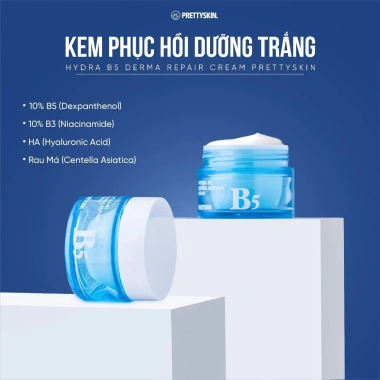 Combo Serum Kem Dưỡng Ẩm PrettySkin Hydra B5 Derma Repair 52ml Giá chỉ 415.000đ