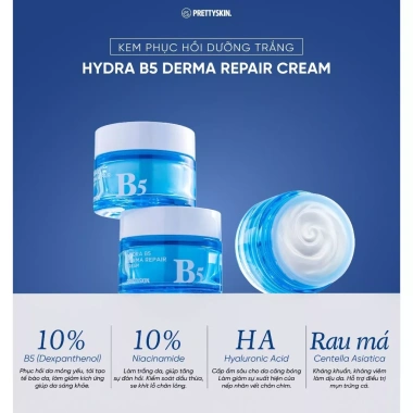 Combo Serum Kem Dưỡng Ẩm PrettySkin Hydra B5 Derma Repair 52ml Giá chỉ 415.000đ