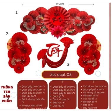 Combo sét quạt giấy trang trí góc Tết - Giá chỉ 90.000đ, giảm tới 10% 4
