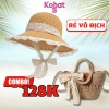 Combo Set Túi + Nón Đi Biển KAHATS Chống Nắng Vành Rộng Phối Ren M22T10 - Giá chỉ 128k 9