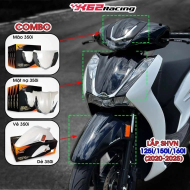 Combo SH350i 3 món: Mão, Mặt nạ, Dè (Vè) Lắp SHVN 125i-160i 2.020-2.025 Giá chỉ 1,499,999 VND