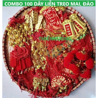 Combo sỉ 50-100 dây liễn khánh treo mai đào Tết 2.026 – 10 mẫu, giá chỉ 135.000₫