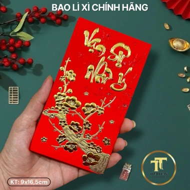 Combo Sỉ 60 Cái Bao Lì Xì Nhung Ánh Kim 3D Mẫu Mới 2.026 Giấy Đẹp In Sắc Nét 26k
