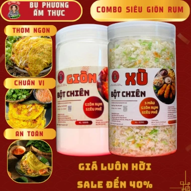 Combo Siêu Giòn Rụm: Bột Chiên Xù 229g + Bột Chiên Giòn 500g - Bu Phương Ẩm Thực, 99.000₫