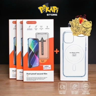 Combo Siêu Sốc Kính Cường Lực iPhone Khung Tự Dán, Tự Lấy Bụi + Ốp Lưng Dán Rồng - 100k