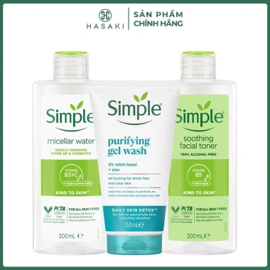 Combo Simple Chăm Sóc Da Dầu Mụn 3 Món Hasaki - Chính Hãng, Giảm Giá 295k