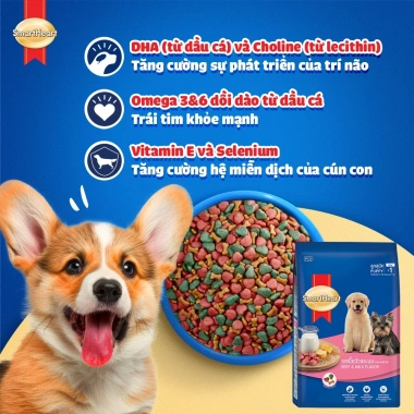 Combo SmartHeart 2 gói Thức ăn chó con 1,3kg và Tặng Nón Yếm - Giá ưu đãi 225k 2