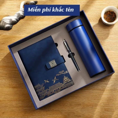 Combo Sổ Bình Bút - Bộ quà tặng sét sổ khắc tên + bình giữ nhiệt, quà ý nghĩa 308.750 VND