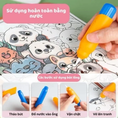 Combo Sổ Ma Thuật Tô Màu Nước Tự Xóa 2in1 Bóc Dán Nhiều Chủ Đề Giá Ưu Đãi 100k