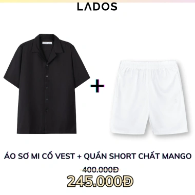 Combo sơ mi cổ vest 8.109 + quần short đùi 4.099 chất mango trẻ trung LADOS-7.118 mát mẻ chống nhăn - Giá chỉ 235k 3