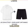 Combo sơ mi cổ vest 8.109 + quần short đùi 4.099 chất mango trẻ trung LADOS-7.118 mát mẻ chống nhăn - Giá chỉ 235k 4
